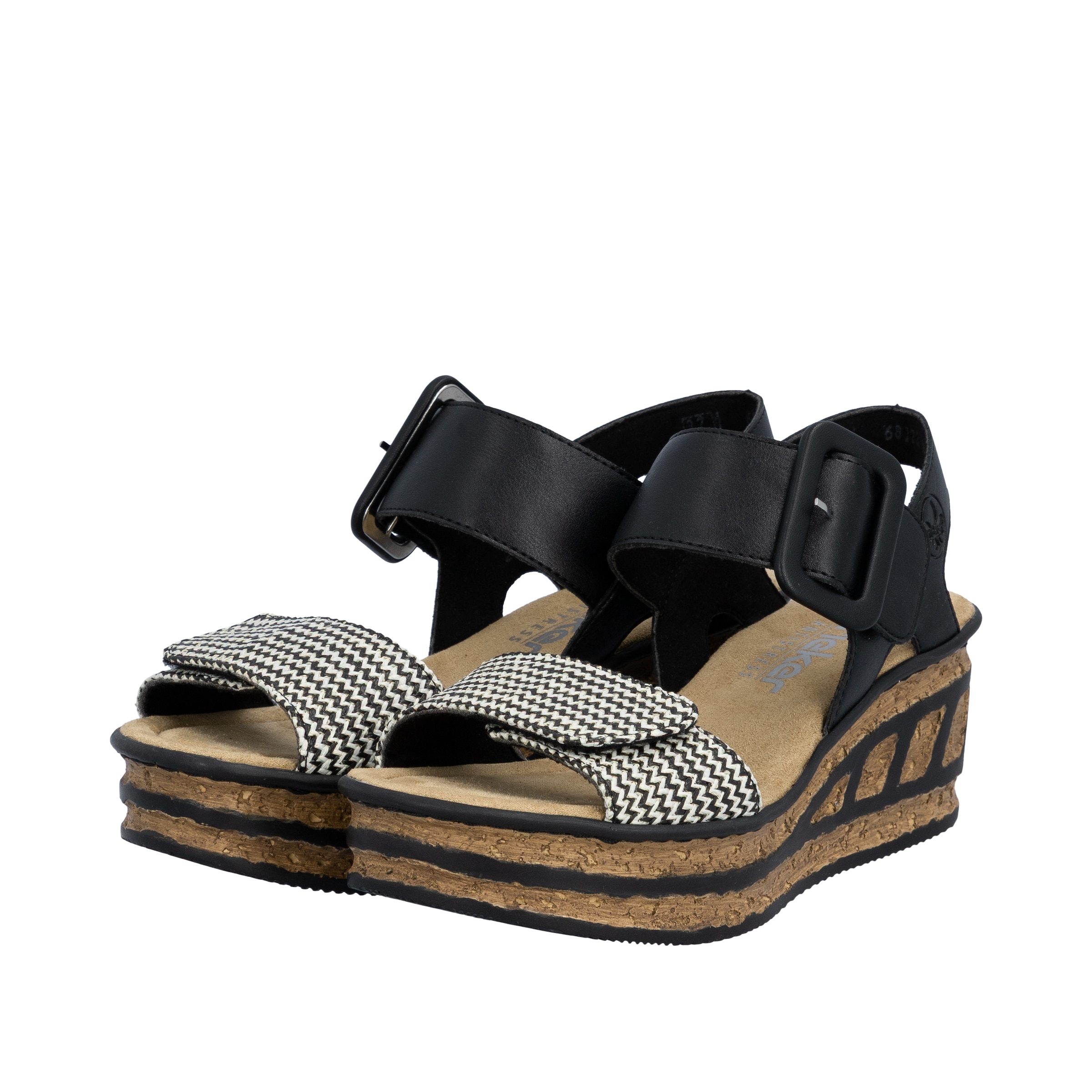 Sandales à lanières '68172' Rieker en noir