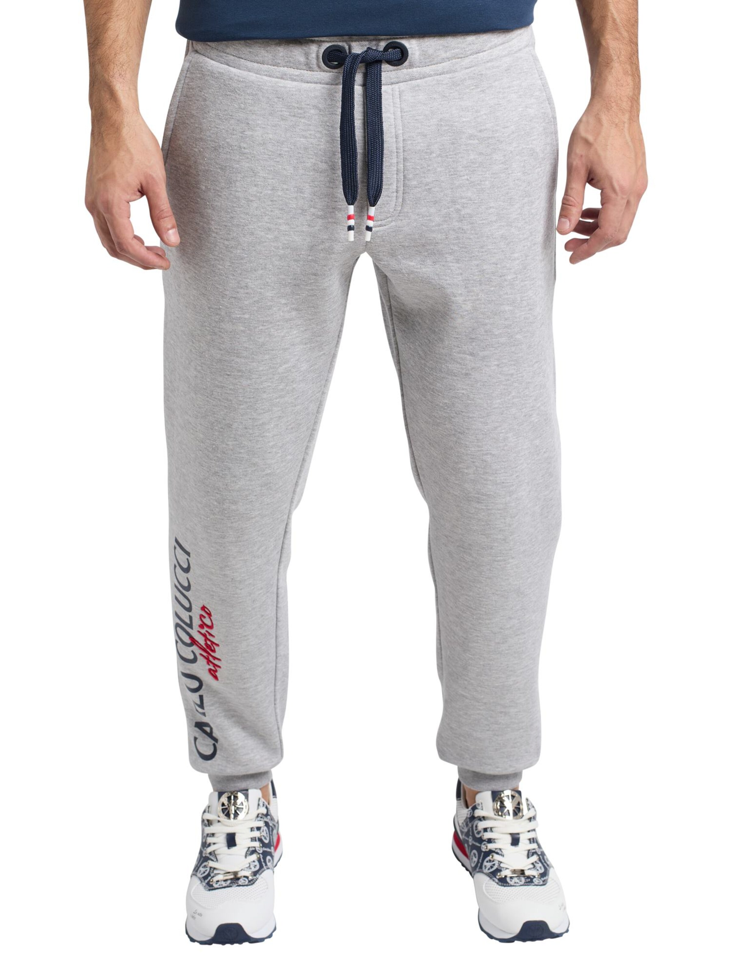 Carlo Colucci Regular Broek 'De Polo' in Grijs: voorkant