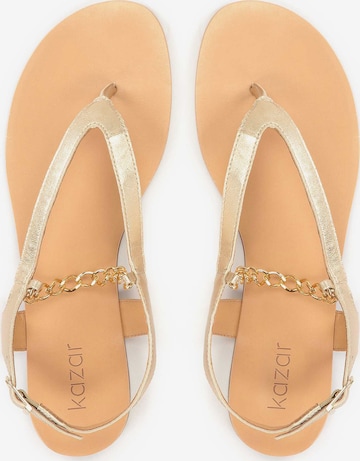 Kazar T-bar sandals in Gold