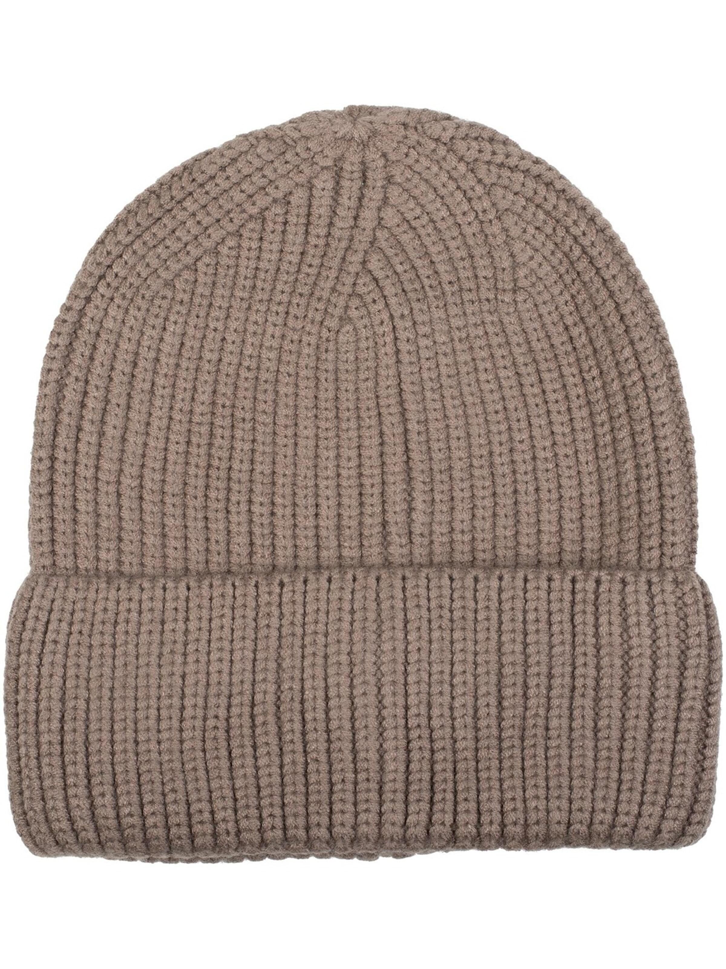 styleBREAKER Mütze 'Feinstrick Beanie Mütze mit Krempe'‌ in 54-64 in taupe, Produktansicht