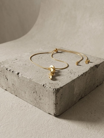 DNSK Copenhagen Ketting 'INGRID Waterproof 18K Gold Plated Long Necklace - Adjustable Chain & Brushed Stainless Steel' in Goud