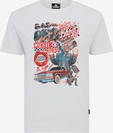 Oldskull T-Shirt 'Xtreme Retro Rock Skull Graphic' in Weiß: Vorderseite