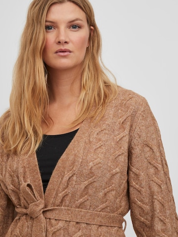 VILA Knit Cardigan 'ELLA' in Brown