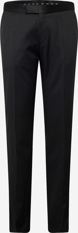 Coupe slim Pantalon à plis 'H-Genius-Tux' BOSS en noir : devant