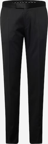 BOSS Black Slim fit Pleated Pants 'H-Genius' in Black: front