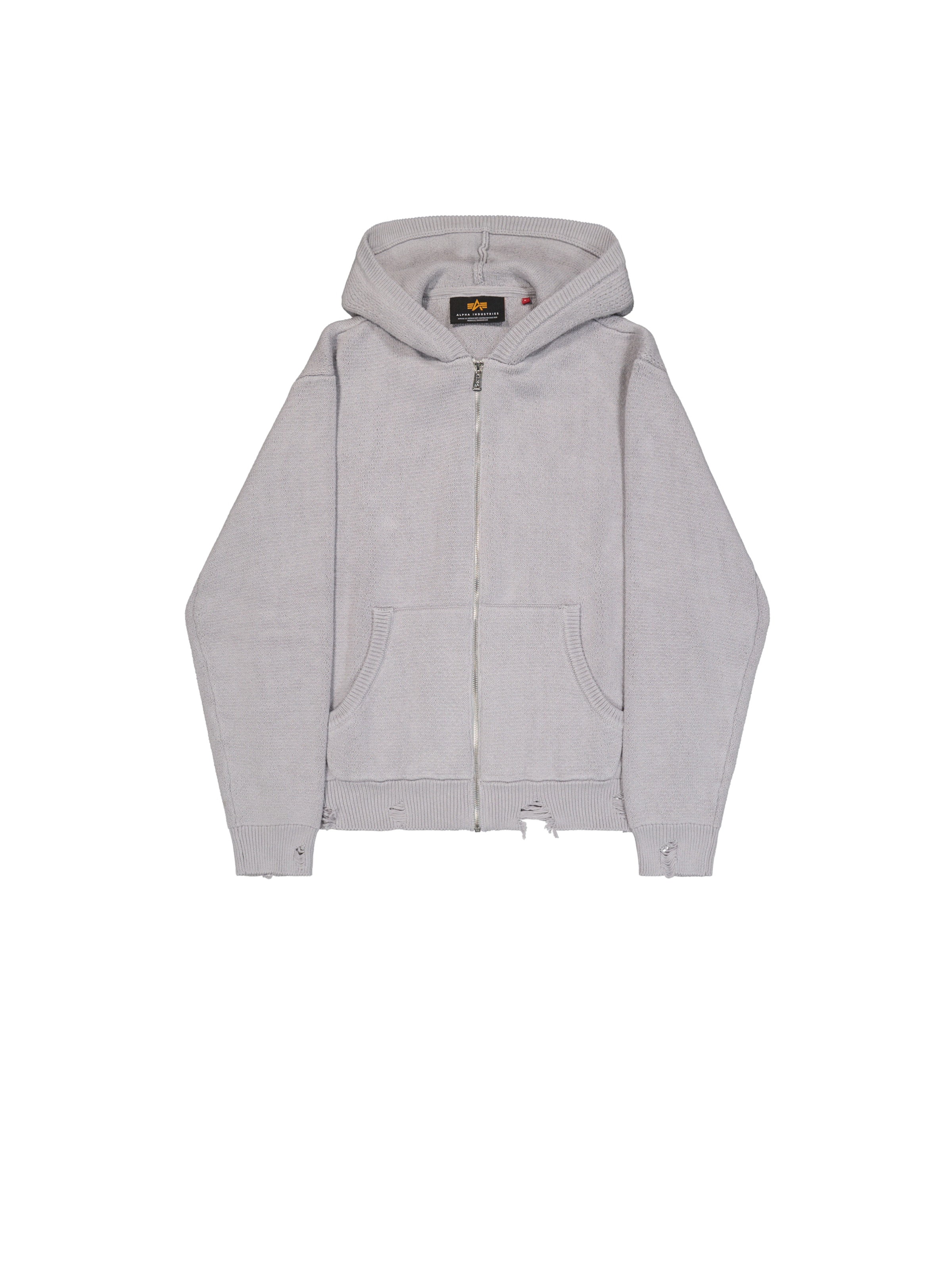 ALPHA INDUSTRIES Strickjacke in Grau: Vorderseite