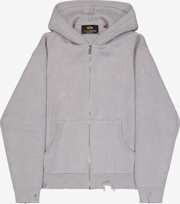 ALPHA INDUSTRIES Strickjacke in Grau: Vorderseite
