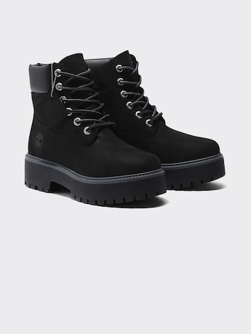 TIMBERLAND Veterlaarzen 'TB0A5SAHW021 STONE STREET MID LACE UP BOOT BLACK FULL GRAIN' in Zwart
