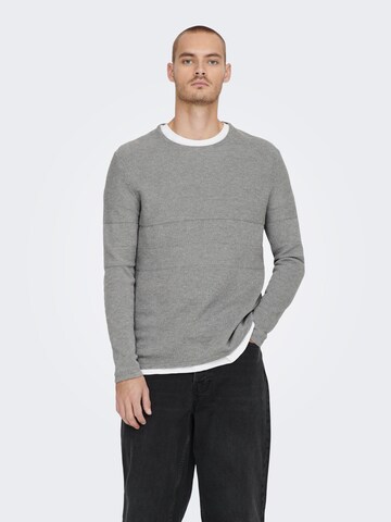 Only & Sons Sweater 'Niko' in Grey: front