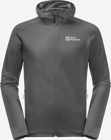 JACK WOLFSKIN Athletic Fleece Jacket 'Baiselberg' in Grey: front
