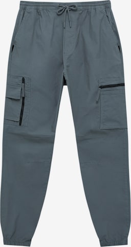 Pantaloni cu buzunare de la Pull&Bear pe gri: față