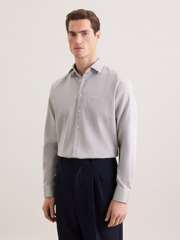 Coupe regular Chemise business 'Schwarze Rose' SEIDENSTICKER en gris