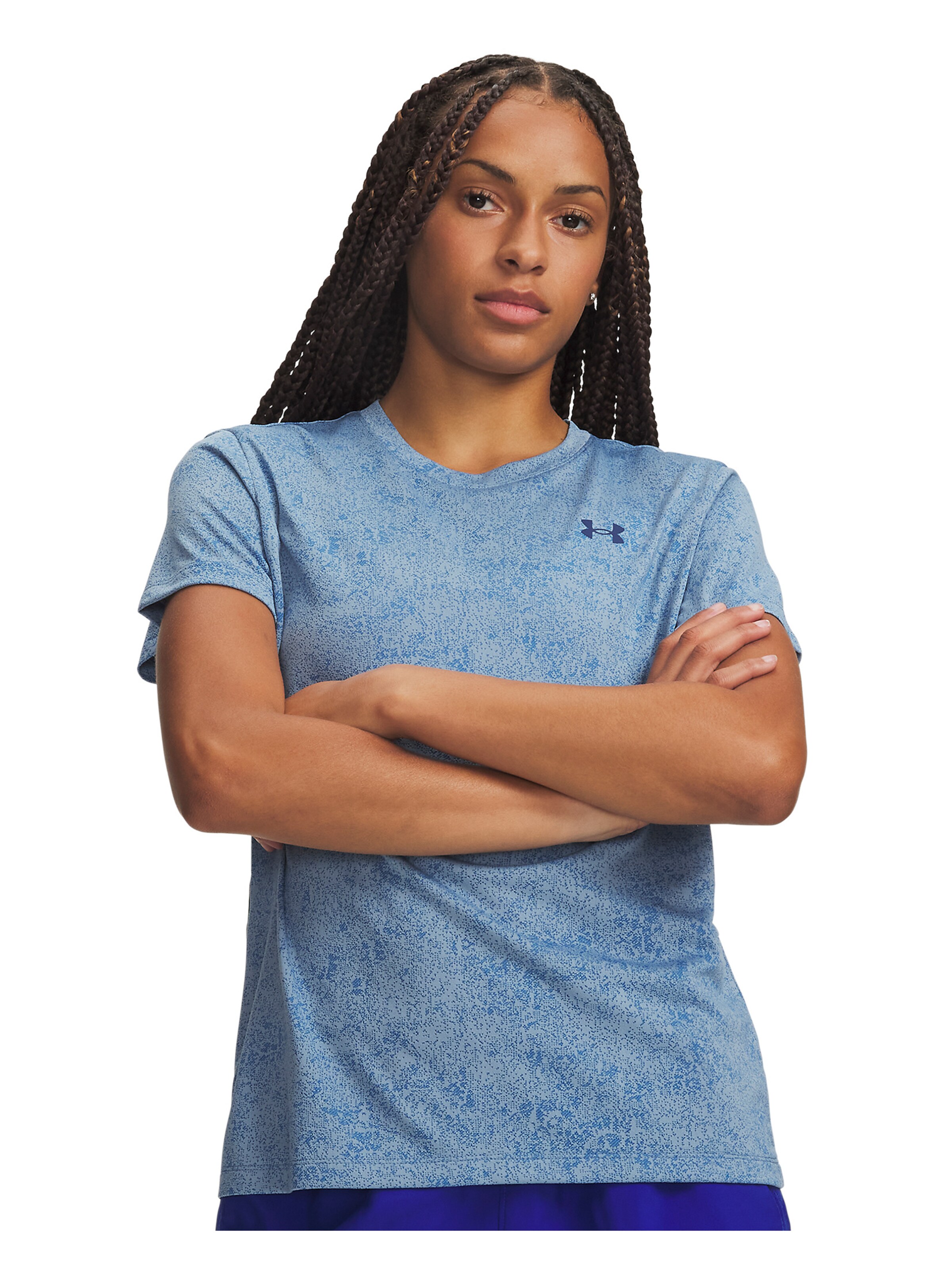UNDER ARMOUR Performance Shirt 'Pixelate' in Blue: front