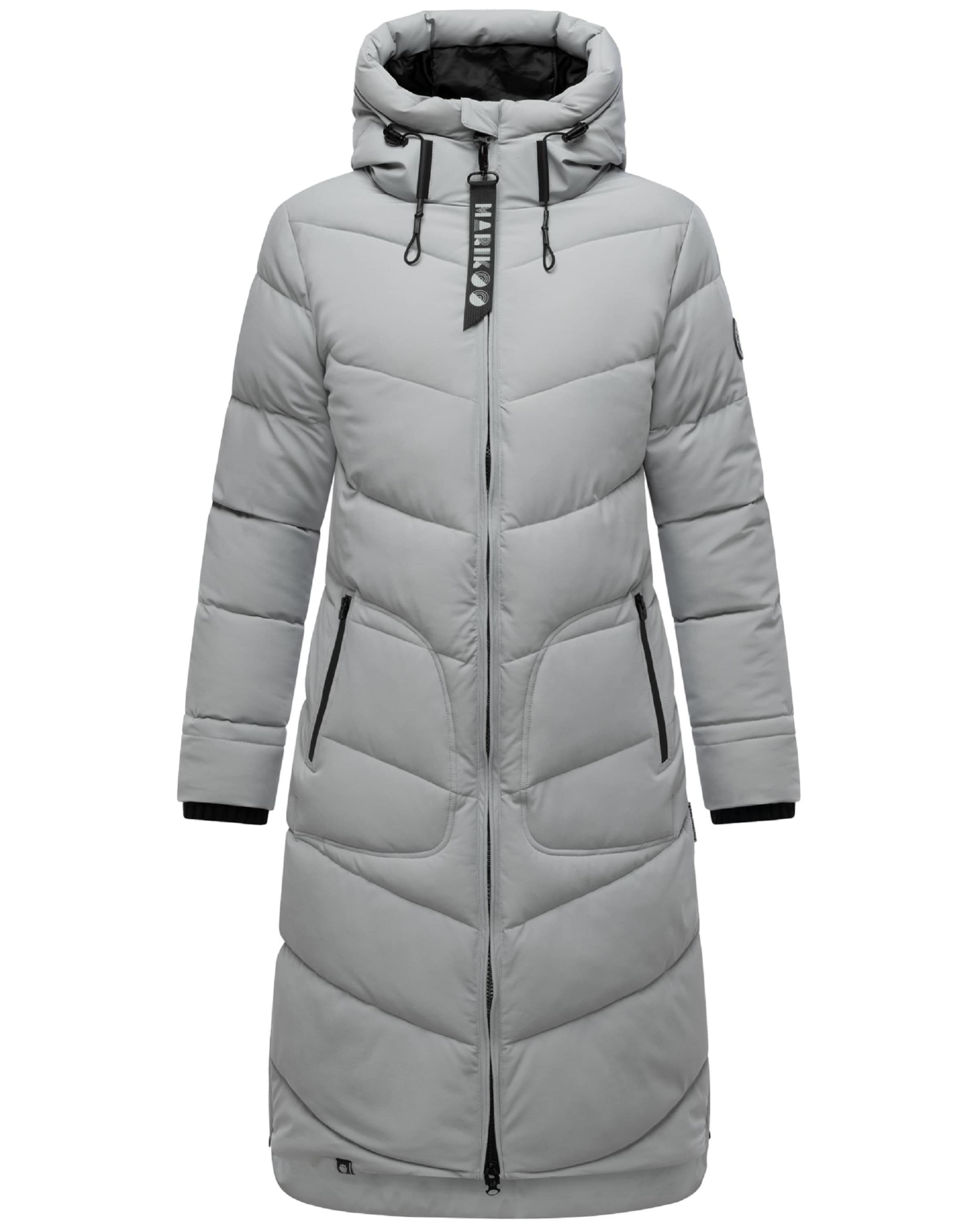 MARIKOO Wintermantel 'Benikoo' in Grijs: voorkant