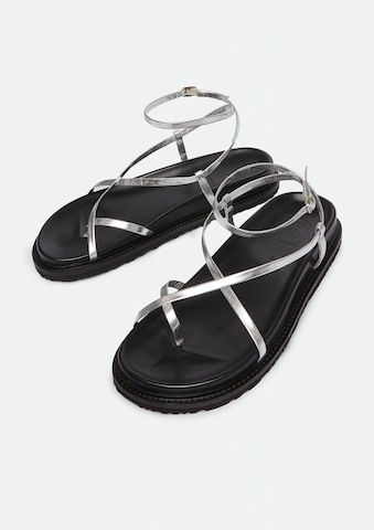 COMMA T-bar sandals in Silver