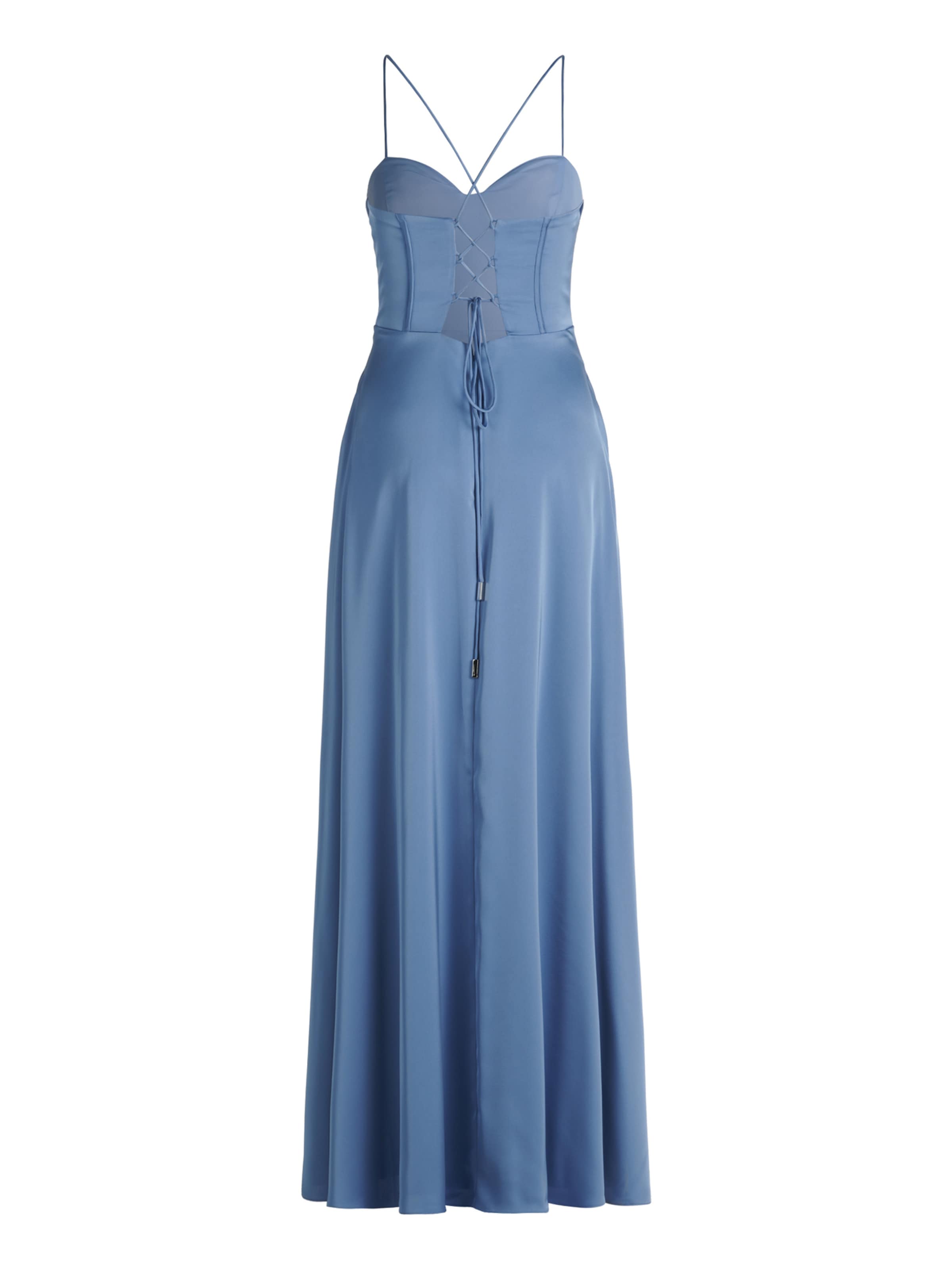 Vera Mont Abendkleid mit Wasserfallausschnitt in Blau