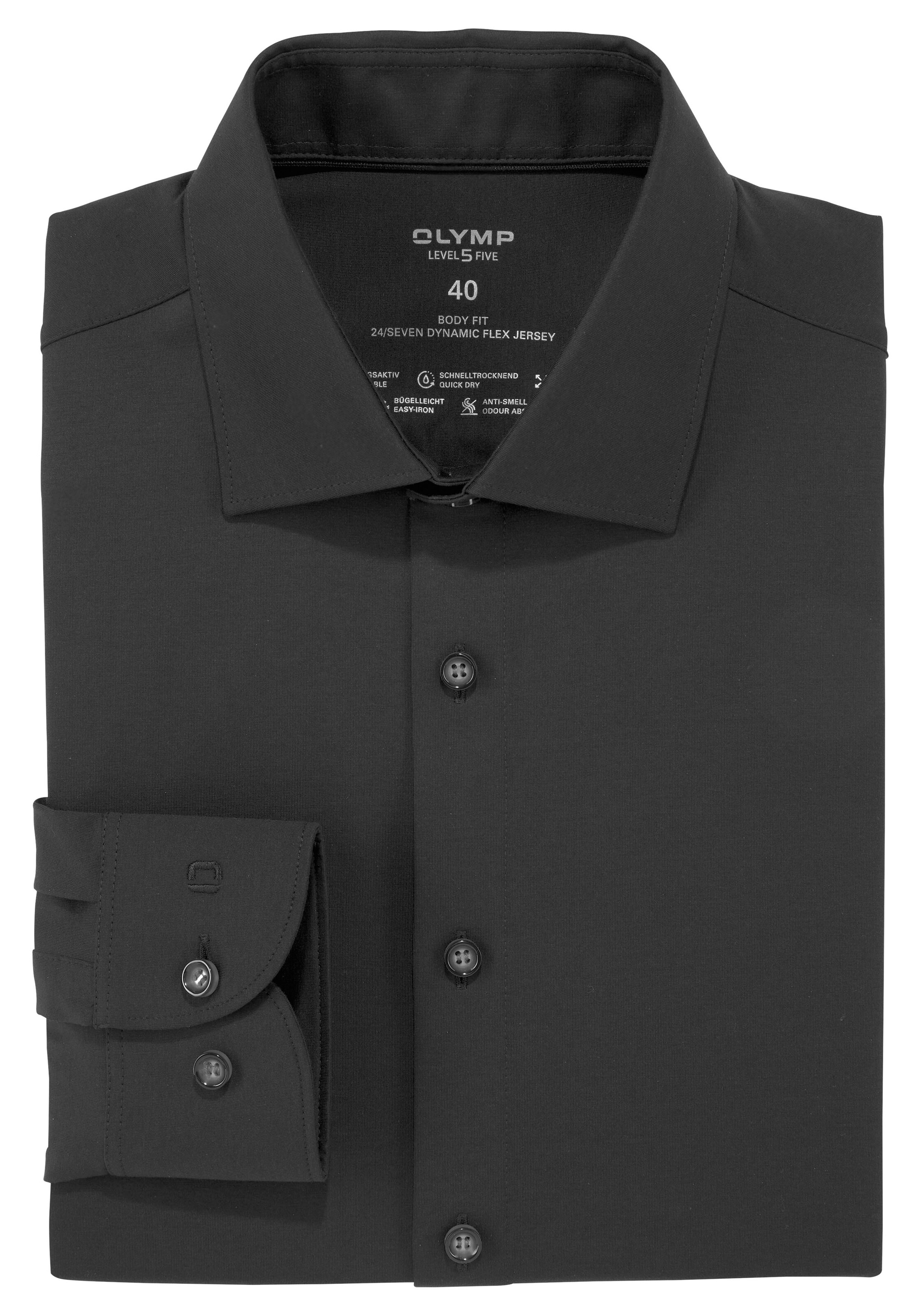 OLYMP Slim Fit Hemd in Schwarz