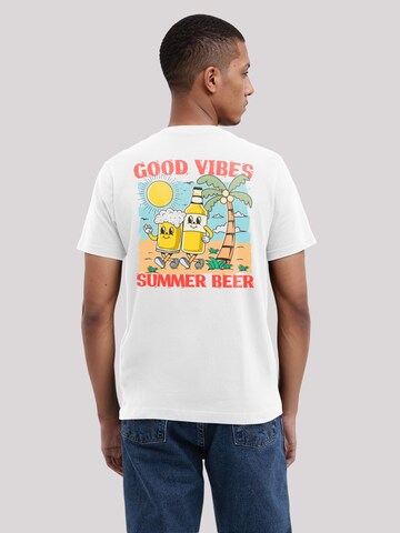 T-Shirt 'Summer Time Vintage Beer Cartoon' F4NT4STIC en blanc