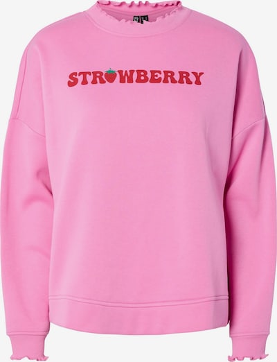 PIECES Sweatshirt 'PCMaliah' in M in smaragd / hellpink / rubinrot, Produktansicht