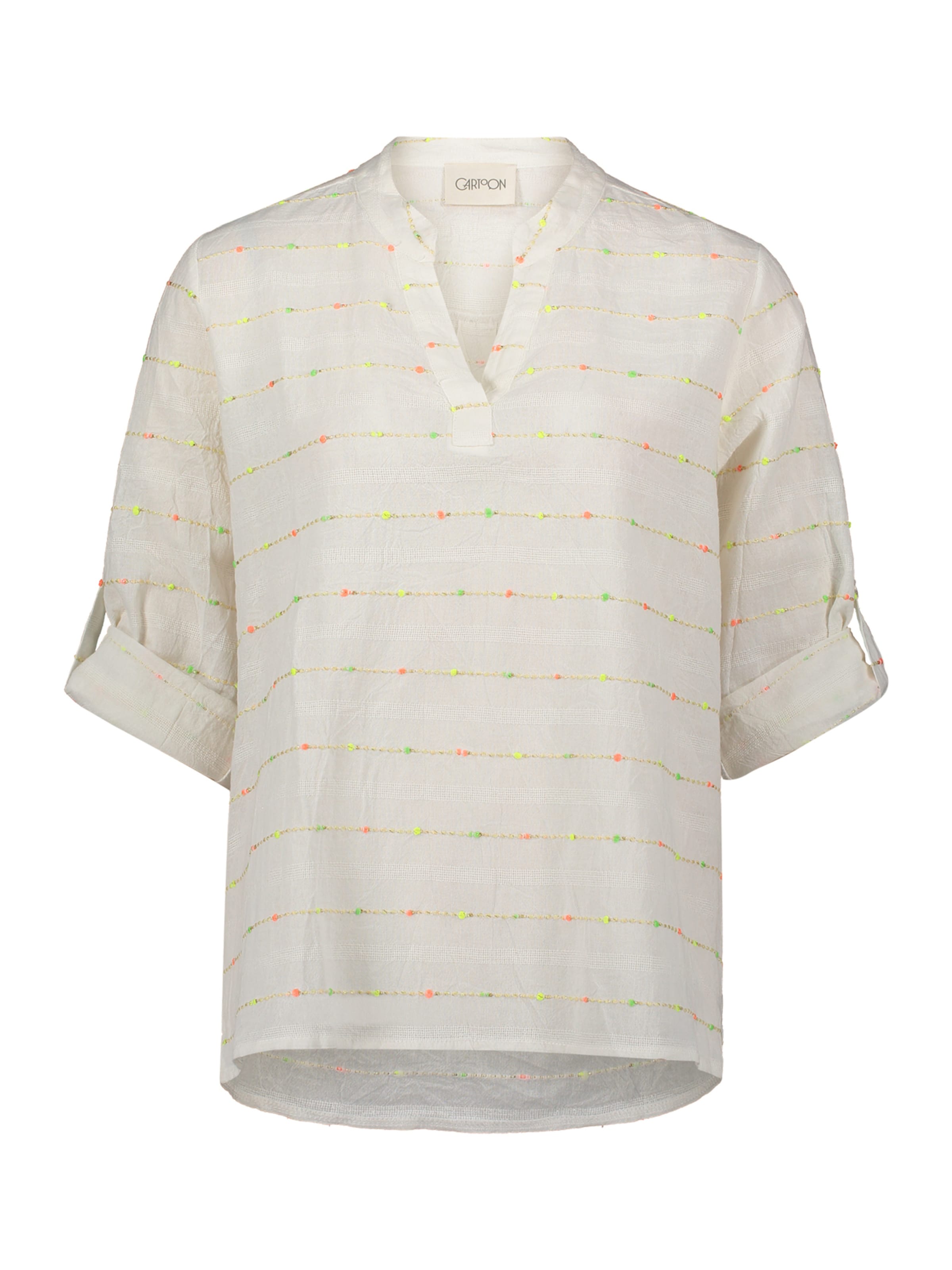 Cartoon Bluse in Weiß: Vorderseite