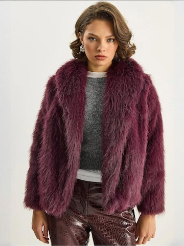 Bianco Lucci Between-Season Jacket 'Kunstpelzmäntel' in Purple: front
