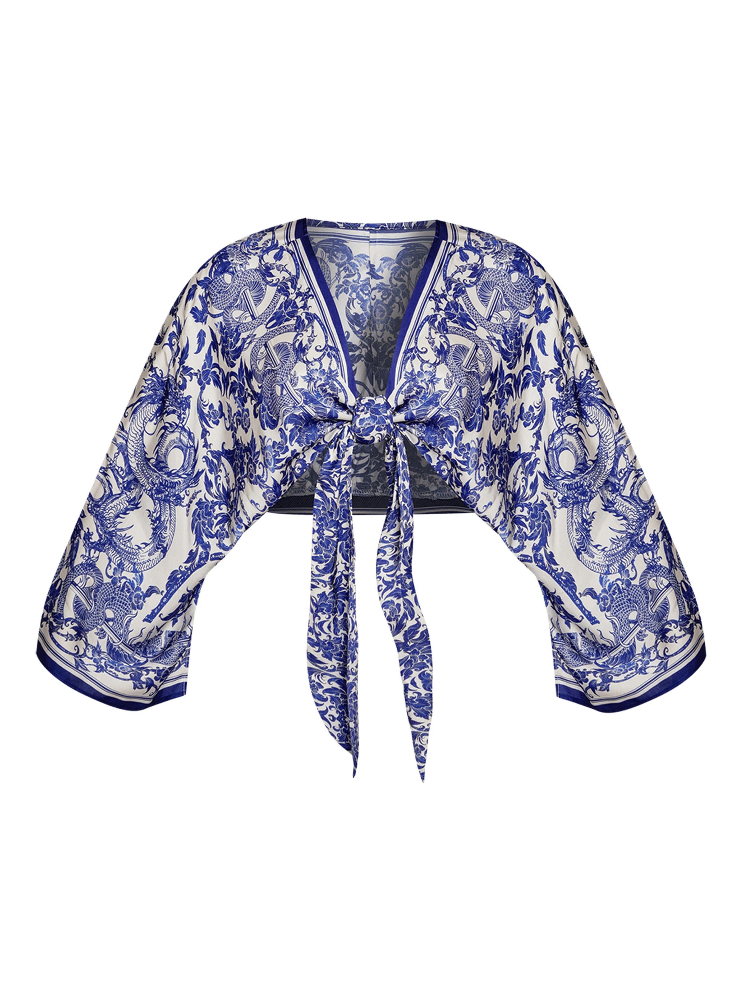 JIORO Kimono 'ASIA SKY' in Blue: front