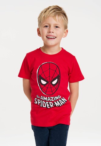 LOGOSHIRT Shirt 'Spider-Man Maske' in Rot: Vorderseite