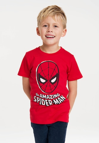 LOGOSHIRT Shirt 'Spider-Man Maske' in Red: front