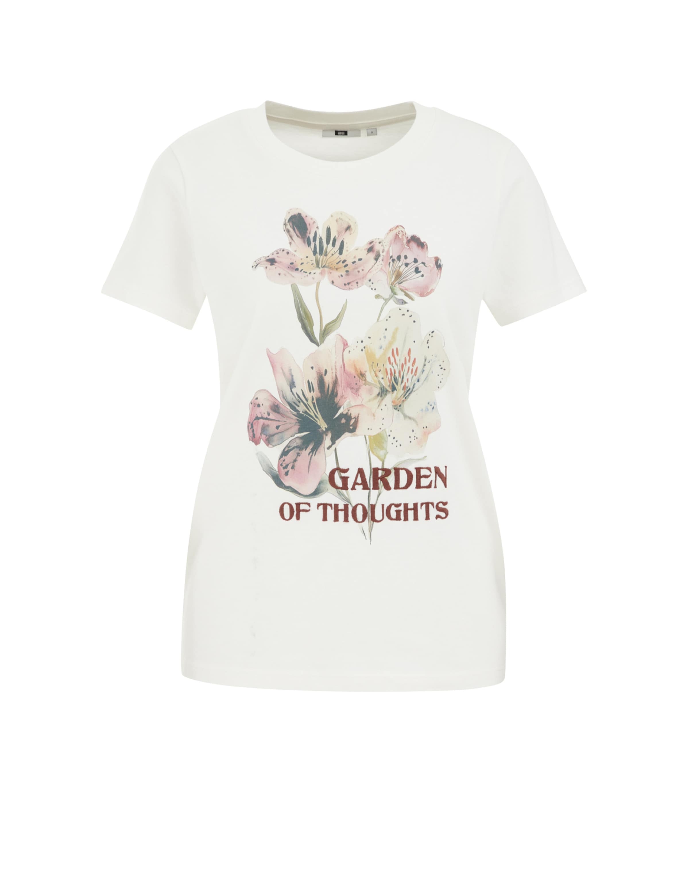 WE Fashion Тениска в бяло: отпред