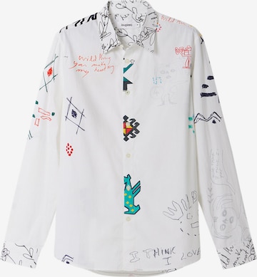 Coupe regular Chemise Desigual en blanc : devant