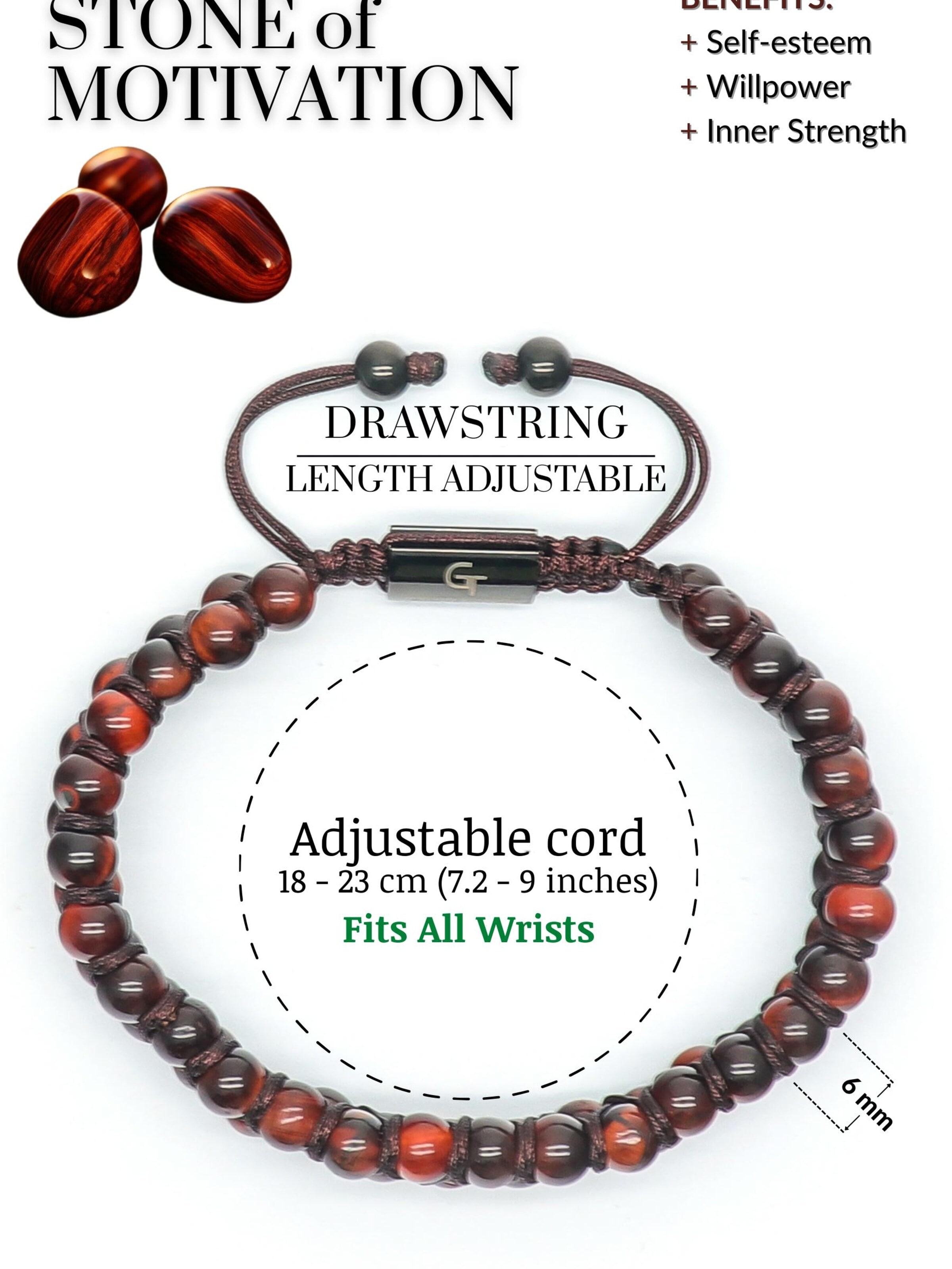 Braccialetto 'The Motivation Set Signature' di GT Collection in rosso