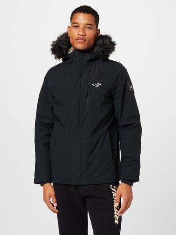 HOLLISTER Winter Jacket in Black: front