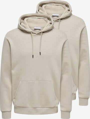 Only & Sons Sweatshirt 'Ceres' in Beige: front