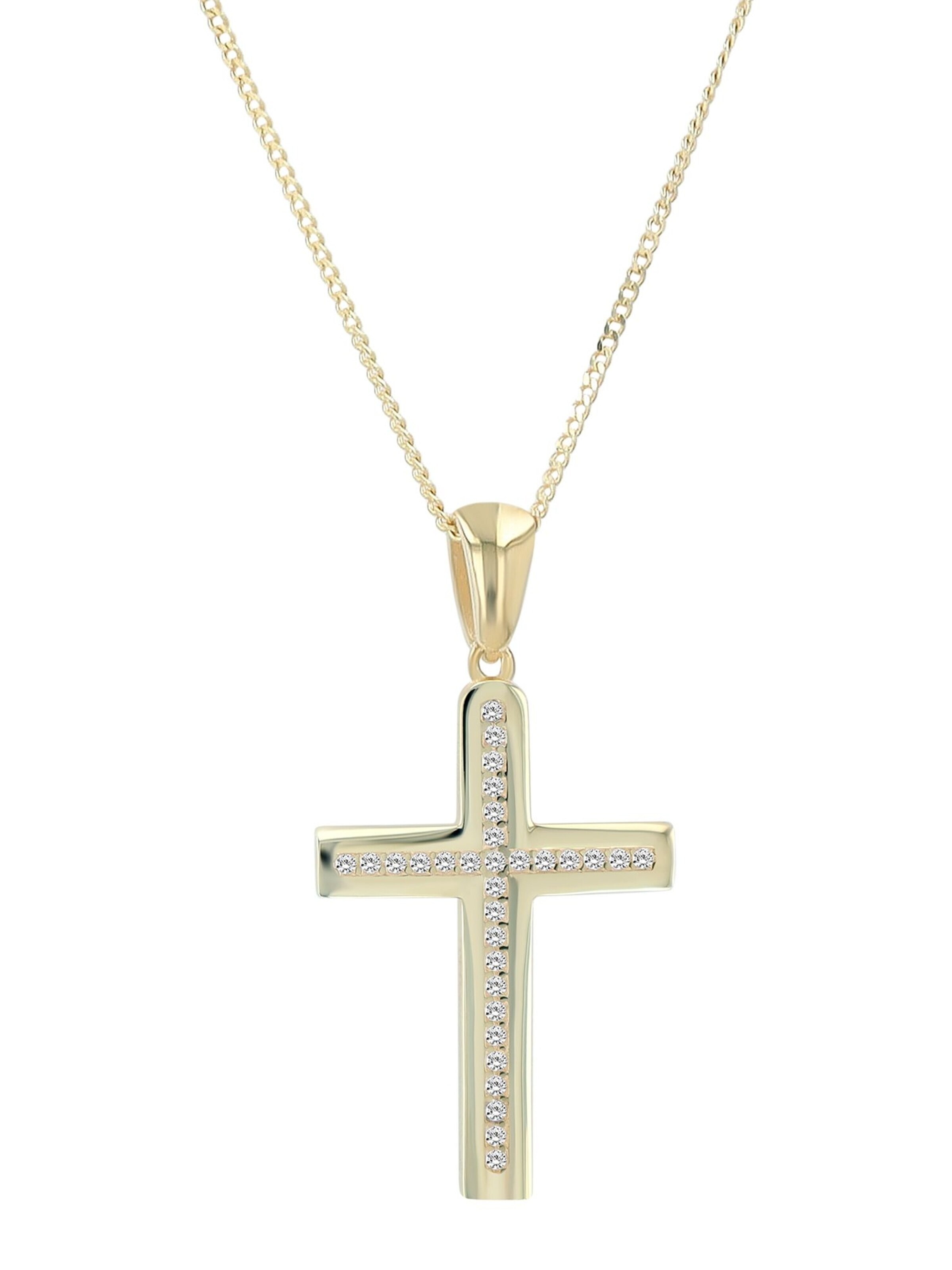 Akzent Pendant '"Yuna" aus 925 Sterlingsilber, rhodiniert, langlebig' in Gold