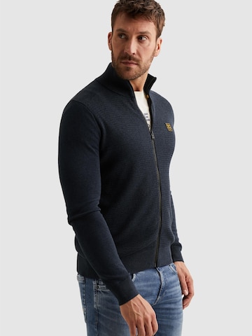 PME Legend Tröja 'Cardigan with zipper closure and stand-up collar' i blå