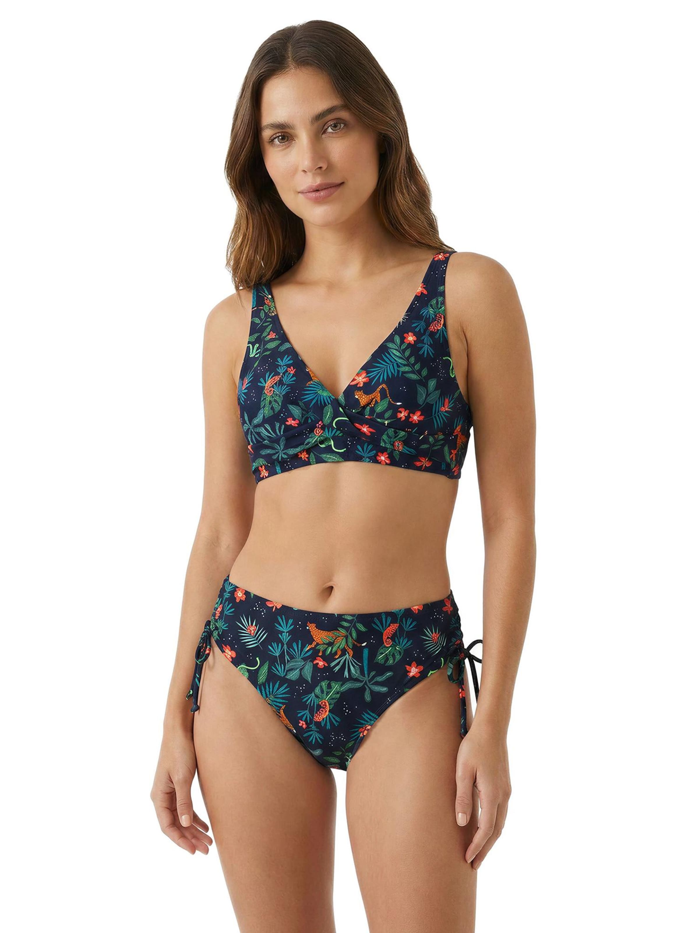 BONVERANO Klassisch Bikini 'Damen High Waist Bikini Set mit Twist und Print'‌‌‌‌‌ in Mischfarben: Vorderseite