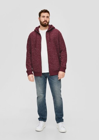 s.Oliver Men Big Sizes Zip-Up Hoodie in Red