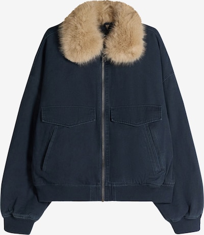 Bershka Välikausitakki värissä tummabeige / laivastonsininen, Tuotenäkymä