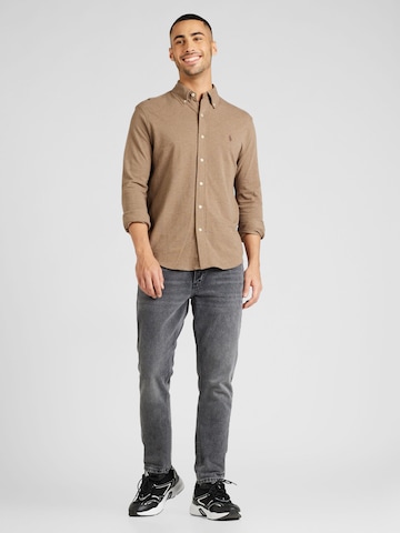 Slim fit Camicia di Polo Ralph Lauren in marrone