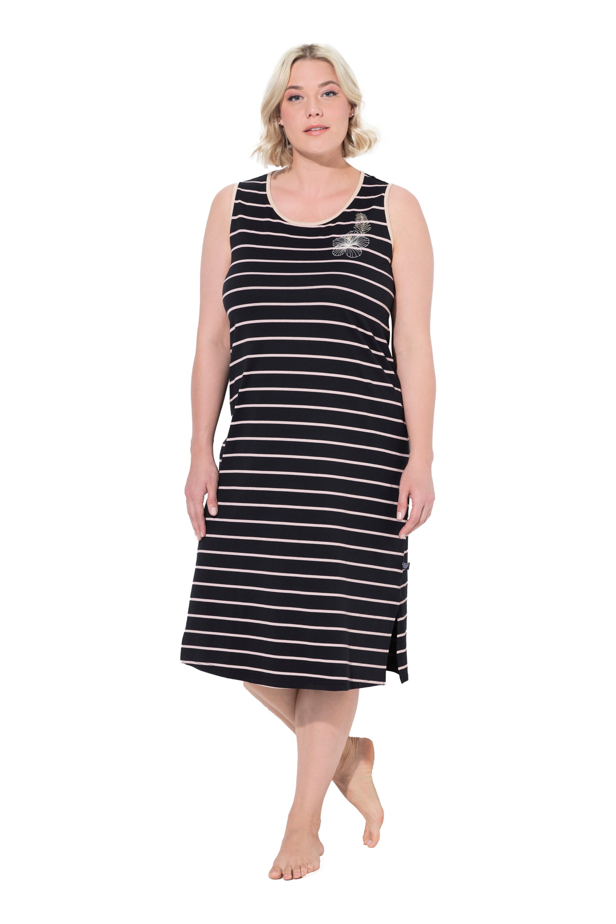 Ulla Popken Nachthemd in Zwart: voorkant