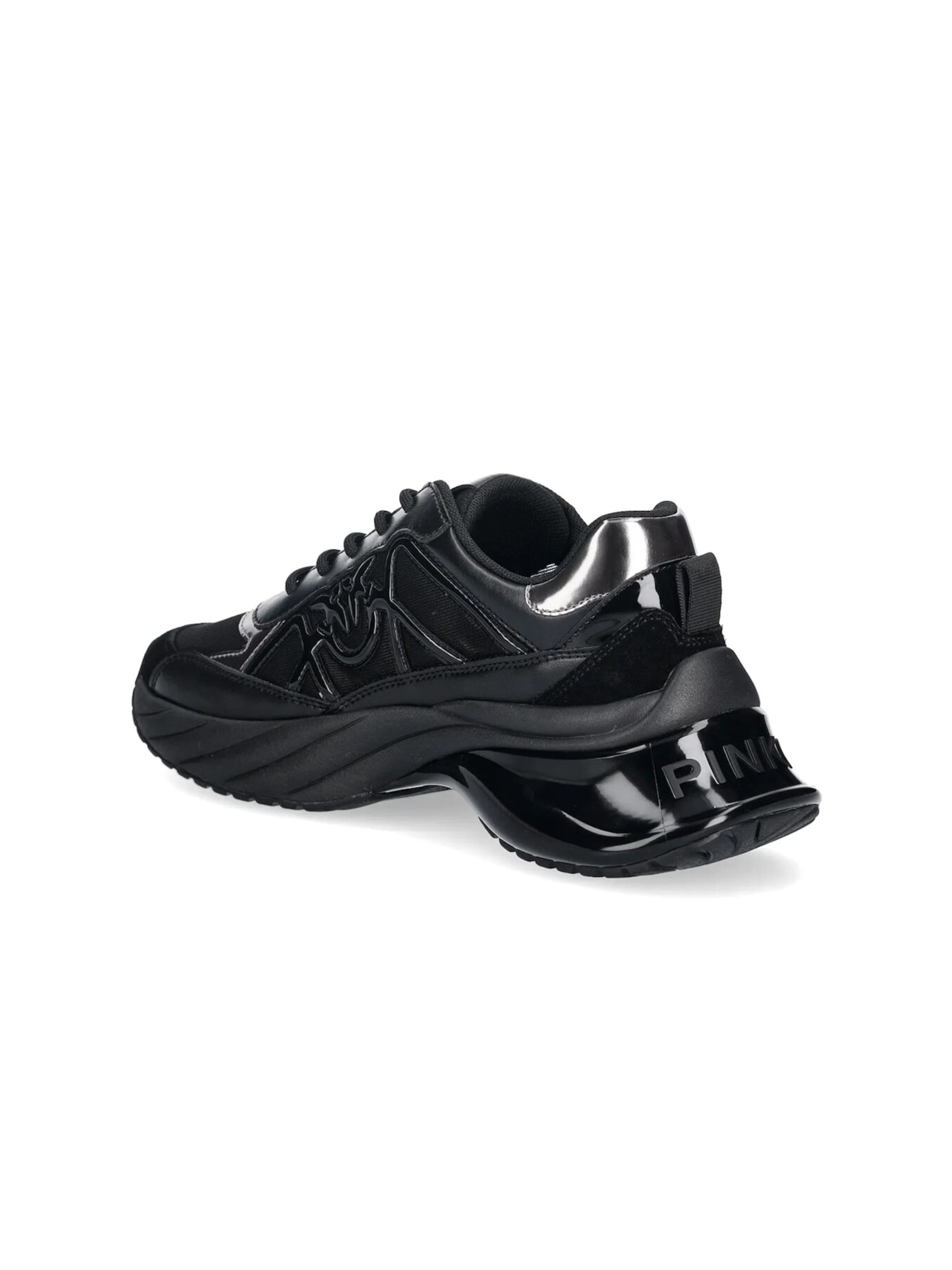 PINKO Sneaker low 'Ariel 33 - Sneaker Calf Leather/Net/Cow Suede'‌ in Schwarz