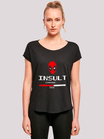 F4NT4STIC Shirt 'Deadpool Insult Loading' in Zwart: voorkant