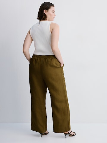 MANGO Loosefit Bukser 'Lino' i grøn