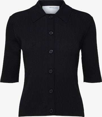 Selected Femme Petite Knit Cardigan 'Ally' in Black: front