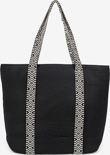 styleBREAKER Strandtasche 'Papierstroh Strandtasche Azteken Muster' in One Size in schwarz, Produktansicht