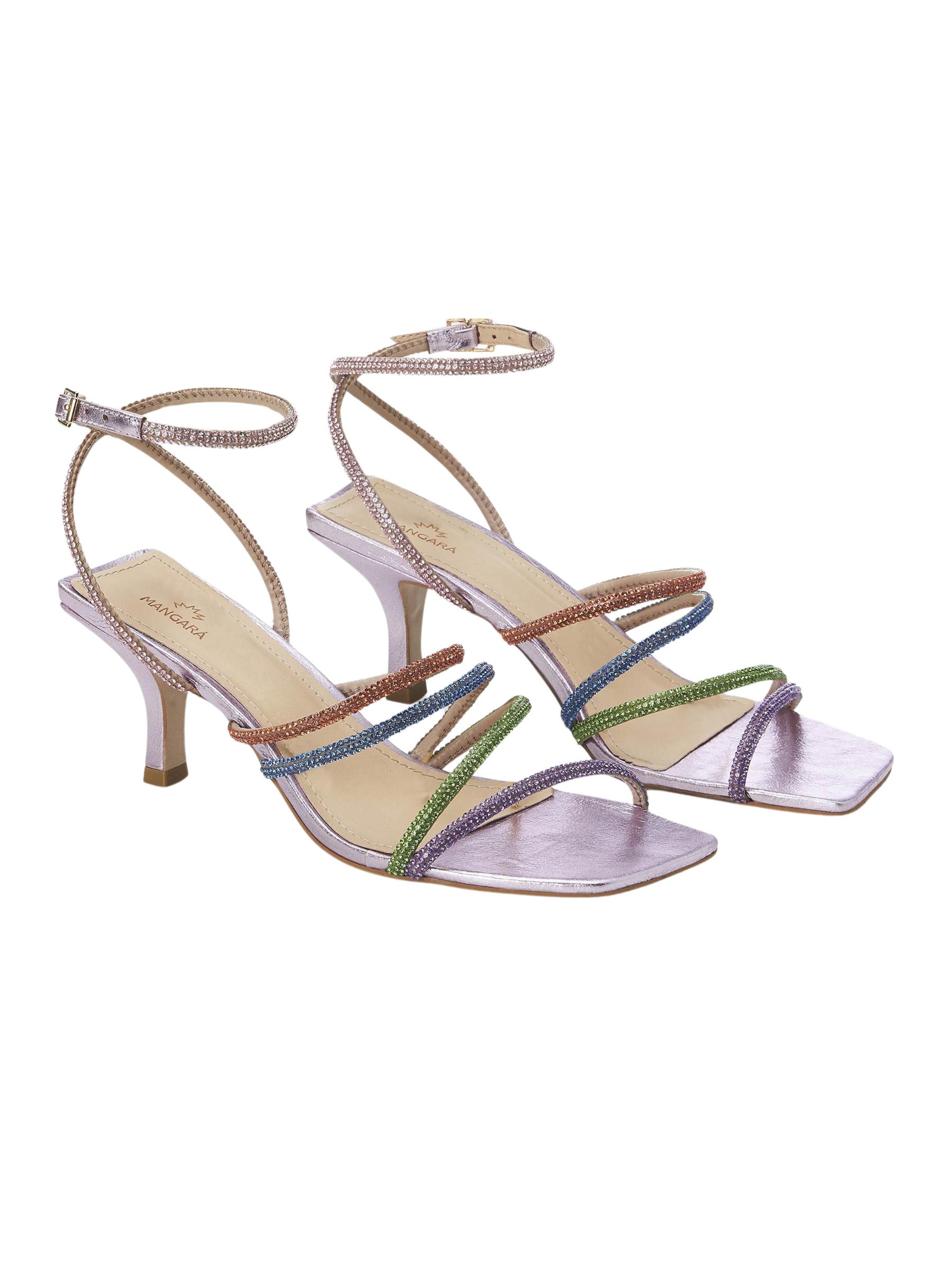 Mangara Atelier Sandalen met riem 'Arca' in Lila
