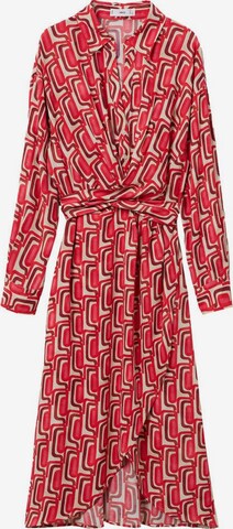 MANGO Sukienka koszulowa 'Chain' w kolorze czerwony: przód