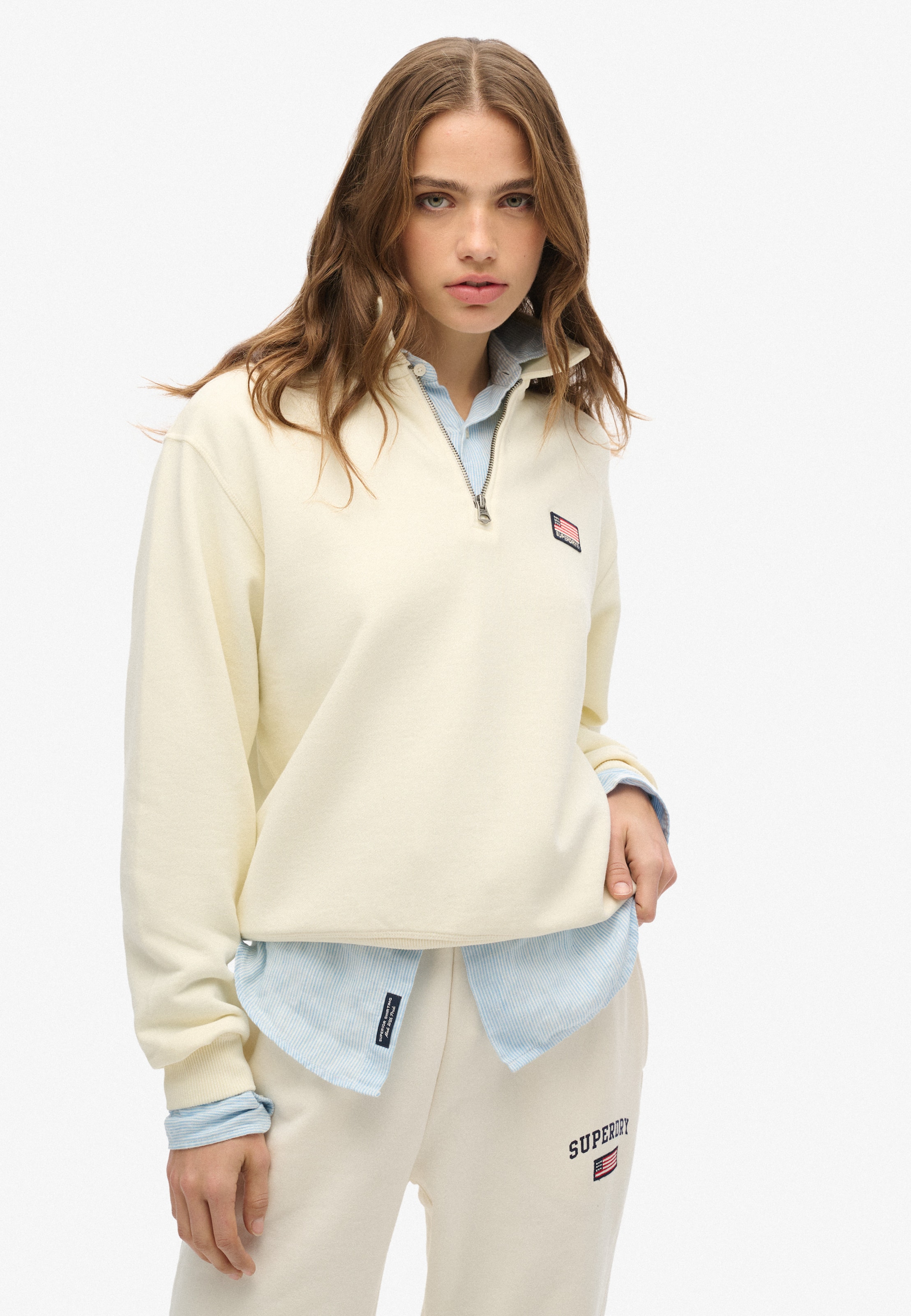 Superdry & Co Sweatshirt 'Essentials' in White: front