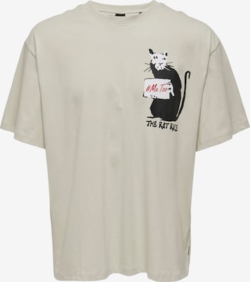 Only & Sons - Camisa 'Banksy' em cinzento: frente