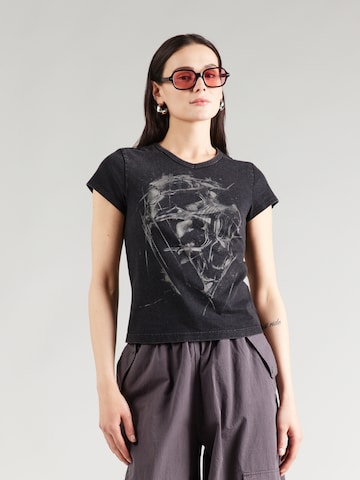 WEEKDAY Paita 'Fleur' värissä musta: etupuoli